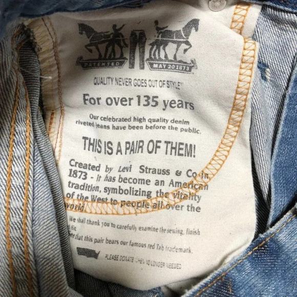 Levi's Blue Ripped Distressed Denim Jean Shorts Sz 24 - Picture 3 of 8